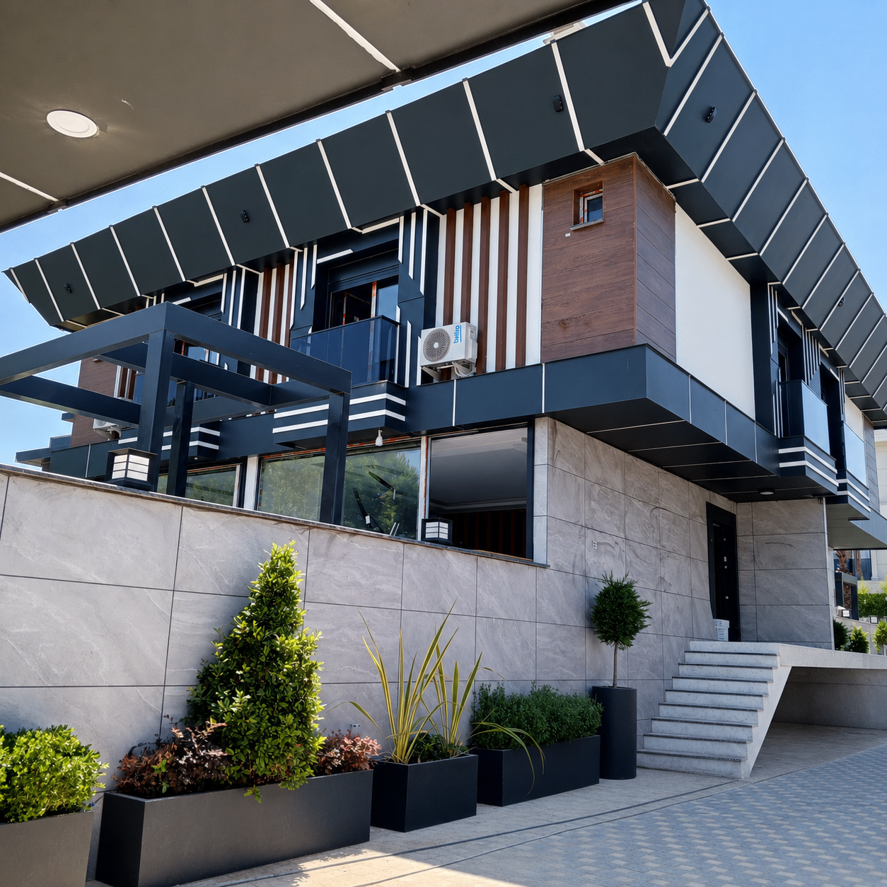 Famer Yapı Beylikdüzü villa projesi — cephe detayı